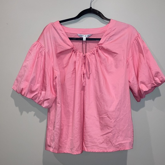 Elizabeth and James Kohl’s Women's Short Sleeve Blouse Pink NWT - Picture 6 of 8